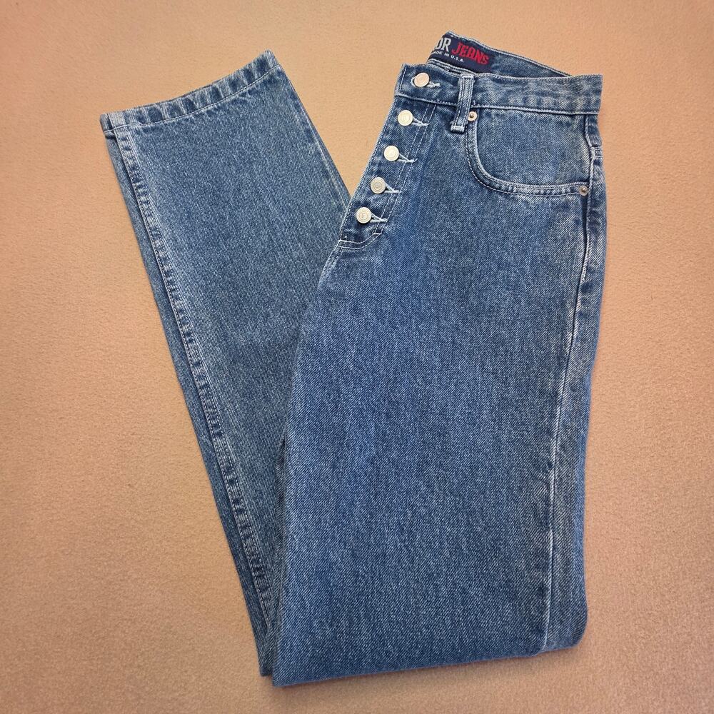 Furor Jeans Vintage 90s Women's High-Waist Straight-Leg Jeans Sz 10 Made In USA